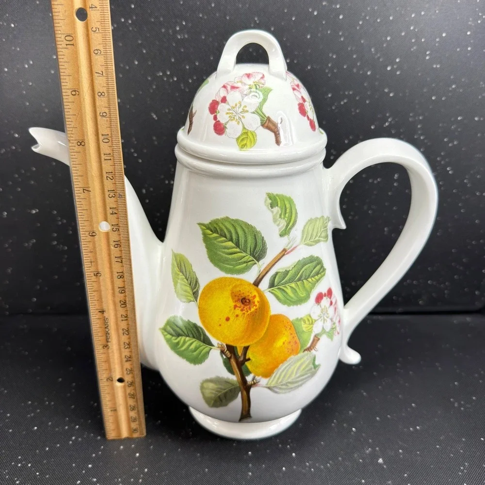 Portmeirion Pomona Coffee Pot Ingestrie Pippin Apple Botanical Made in England